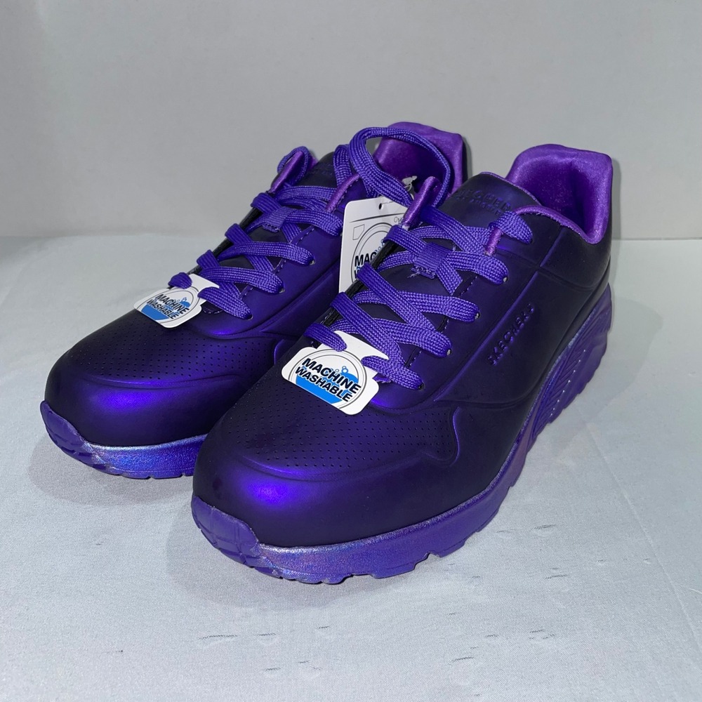 Skechers Uno Gen1 Cool Heels Purple Metallic Sneakers 310385L Womens 7 NEW